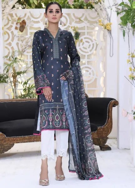Ravishing By Regalia Textiles Printed Charmeuse Silk Suits Unstitched 2 Piece_Sea Green